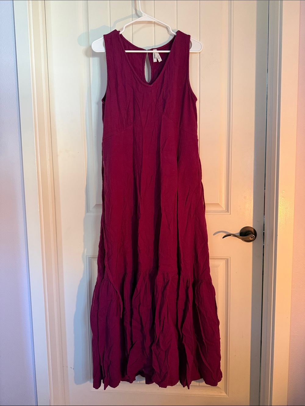PACT Women's Coastal Double Gauze Beach To Brunch Maxi Dress - Sangria